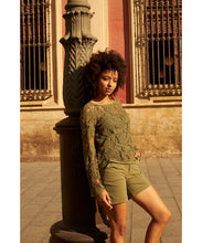 Load image into Gallery viewer, TRAMONTANA JUMPER L/S CROCHET olive

