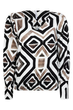 Afbeelding in Gallery-weergave laden, ZOSO DENISE PRINTED VISCOSE BLOUSE off white/taupe
