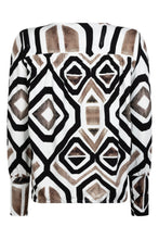 Afbeelding in Gallery-weergave laden, ZOSO DENISE PRINTED VISCOSE BLOUSE off white/taupe
