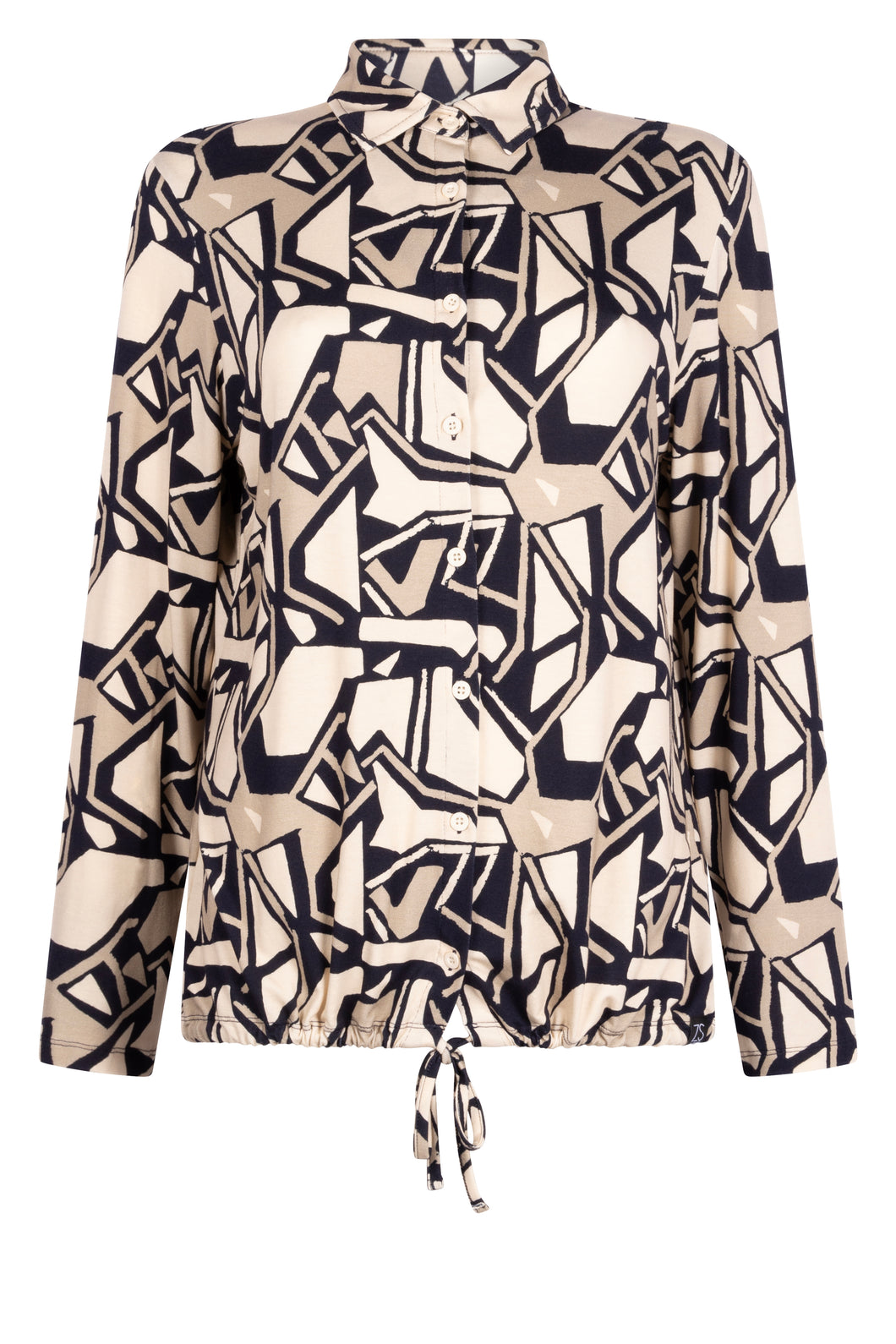 ZOSO EDITH ALLOVER PRINTED BLOUSE navy/ivory/sand
