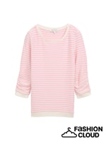 Load image into Gallery viewer, TOM TAILOR DENIM STRIPED JACQUARD SWEATSHIRT rose white structured stripe
