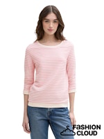 Load image into Gallery viewer, TOM TAILOR DENIM STRIPED JACQUARD SWEATSHIRT rose white structured stripe
