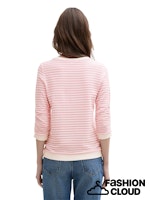 Load image into Gallery viewer, TOM TAILOR DENIM STRIPED JACQUARD SWEATSHIRT rose white structured stripe
