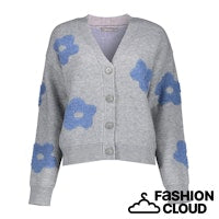 Load image into Gallery viewer, GEISHA VEST FLOWERS grey melange/blue
