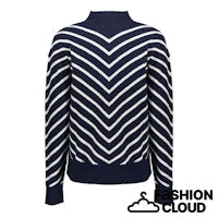 Load image into Gallery viewer, GEISHA PULL STRIPES TURTLENECK navy/off white
