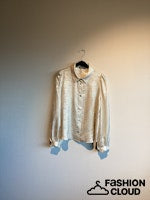 GEISHA BLOUSE SHINY VELVET LOOK silver