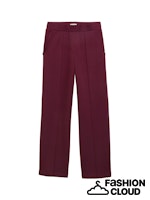 TOM TAILOR STRAIGHT LEG SCUBA PANTS bordeaux red