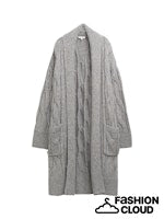 TOM TAILOR KNIT CARDIGAN WITH CABLE STRUCTURE medium silver grey