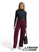 Load image into Gallery viewer, TOM TAILOR STRAIGHT LEG SCUBA PANTS bordeaux red
