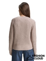 Load image into Gallery viewer, TOM TAILOR KNIT V-NECK RIB CARDIGAN soft taupe melange
