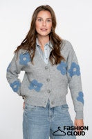 Load image into Gallery viewer, GEISHA VEST FLOWERS grey melange/blue
