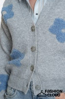Load image into Gallery viewer, GEISHA VEST FLOWERS grey melange/blue
