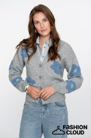 Load image into Gallery viewer, GEISHA VEST FLOWERS grey melange/blue
