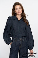 Afbeelding in Gallery-weergave laden, GEISHA BLOUSE WITH LACE DETAILS navy

