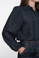 Afbeelding in Gallery-weergave laden, GEISHA BLOUSE WITH LACE DETAILS navy
