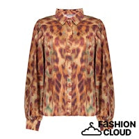 GEISHA BLOUSE PRINT brown/orange