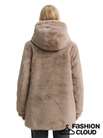 Load image into Gallery viewer, TOM TAILOR REVERSIBLE FAKE FUR COAT soft taupe grey
