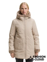 Load image into Gallery viewer, TOM TAILOR REVERSIBLE FAKE FUR COAT soft taupe grey
