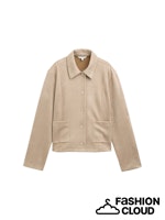 TOM TAILOR BLAZER JACKET WITH SUEDE OPTIC soft taupe grey
