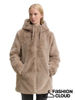 Load image into Gallery viewer, TOM TAILOR REVERSIBLE FAKE FUR COAT soft taupe grey
