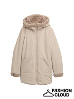 Load image into Gallery viewer, TOM TAILOR REVERSIBLE FAKE FUR COAT soft taupe grey
