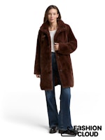 Load image into Gallery viewer, TOM TAILOR FAKE FUR COAT dark pecan brown
