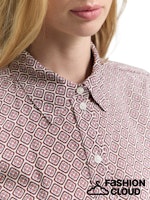 Afbeelding in Gallery-weergave laden, TOM TAILOR BLOUSE SHIRT PRINTED red geometric minimal
