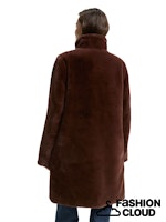 Load image into Gallery viewer, TOM TAILOR FAKE FUR COAT dark pecan brown
