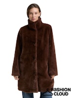 Load image into Gallery viewer, TOM TAILOR FAKE FUR COAT dark pecan brown
