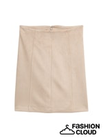 Load image into Gallery viewer, TOM TAILOR SKIRT SUEDE OPTIC soft taupe grey
