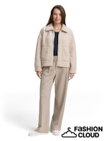 Load image into Gallery viewer, TOM TAILOR SWEATJACKET TEDDY soft taupe grey melange
