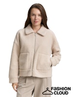 Load image into Gallery viewer, TOM TAILOR SWEATJACKET TEDDY soft taupe grey melange
