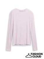 Load image into Gallery viewer, TOM TAILOR DENIM RIB T-SHIRT WITH FRILL EDGE lilac fog
