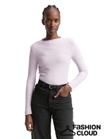 Load image into Gallery viewer, TOM TAILOR DENIM RIB T-SHIRT WITH FRILL EDGE lilac fog
