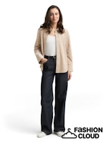 Afbeelding in Gallery-weergave laden, TOM TAILOR BLOUSE OVERHIRT WITH SUEDE OPTIC soft taupe grey

