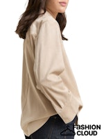 Afbeelding in Gallery-weergave laden, TOM TAILOR BLOUSE OVERHIRT WITH SUEDE OPTIC soft taupe grey
