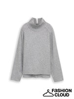 TOM TAILOR KNIT COSY MOCK-NECK PULLOVER medium silver grey