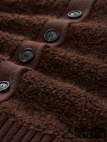 Afbeelding in Gallery-weergave laden, TOM TAILOR KNIT BOUCLE CARDIGAN dark pecan brown
