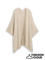 Load image into Gallery viewer, TOM TAILOR KNIT RIB CAPE sand stone beige melange
