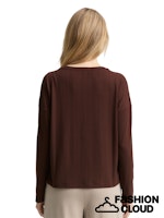 Load image into Gallery viewer, TOM TAILOR T-SHIRT BOATNECK RIB dark pecan brown

