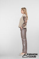 Load image into Gallery viewer, GEISHA PANTS taupe/silver
