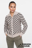 Load image into Gallery viewer, GEISHA CARDIGAN ZIP STRIPED black/sand

