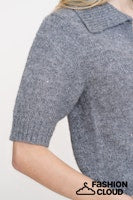 Load image into Gallery viewer, GEISHA PULL V-NECK LUREX &amp; SECQ grey/silver
