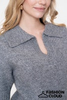 Load image into Gallery viewer, GEISHA PULL V-NECK LUREX &amp; SECQ grey/silver
