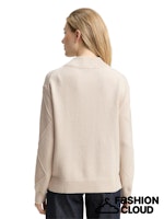 Afbeelding in Gallery-weergave laden, TOM TAILOR KNIT FUNNEL-NECK PULLOVER sand stone beige
