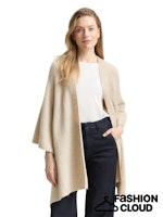Load image into Gallery viewer, TOM TAILOR KNIT RIB CAPE sand stone beige melange
