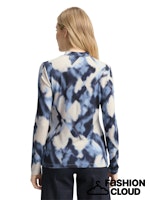 Load image into Gallery viewer, TOM TAILOR T-SHIRT MOCK NECK ALLOVERPRINT blue blurry argyle
