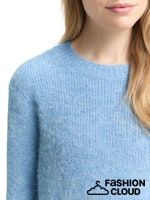 Afbeelding in Gallery-weergave laden, TOM TAILOR KNIT HAIRY CREW-NECK PULLOVER light fjord blue melange
