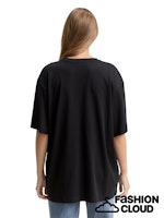 Load image into Gallery viewer, TOM TAILOR DENIM BOYFRIEND T-SHIRT WITH RHINESTONES deep black
