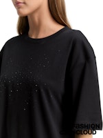 Load image into Gallery viewer, TOM TAILOR DENIM BOYFRIEND T-SHIRT WITH RHINESTONES deep black
